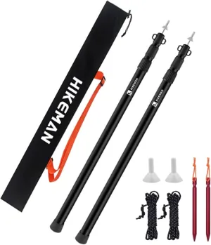 HIKEMAN Tarp Poles Adjustable Aluminum Telescoping Tarp Poles, Lightweight Canopy Poles Portable Tent Poles for Outdoor Camping Backpacking Awning
