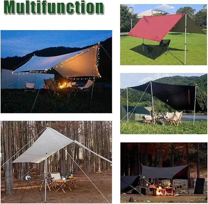 HIKEMAN Tarp Poles Adjustable Aluminum Telescoping Tarp Poles, Lightweight Canopy Poles Portable Tent Poles for Outdoor Camping Backpacking Awning