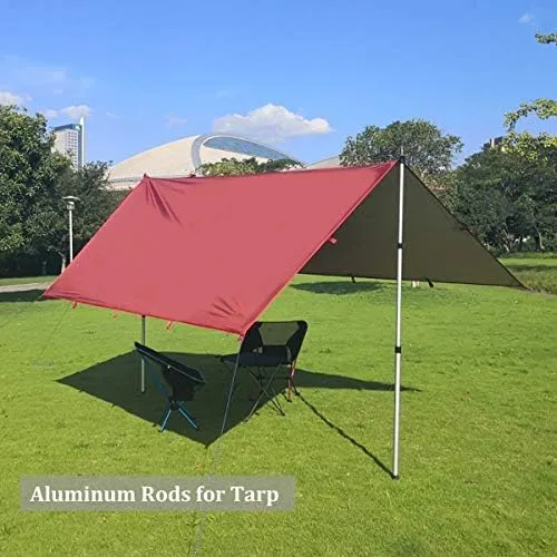 HIKEMAN Tarp Poles Adjustable Aluminum Telescoping Tarp Poles, Lightweight Canopy Poles Portable Tent Poles for Outdoor Camping Backpacking Awning