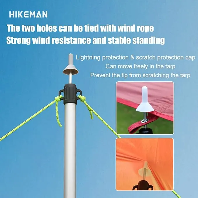 HIKEMAN Tarp Poles Adjustable Aluminum Telescoping Tarp Poles, Lightweight Canopy Poles Portable Tent Poles for Outdoor Camping Backpacking Awning