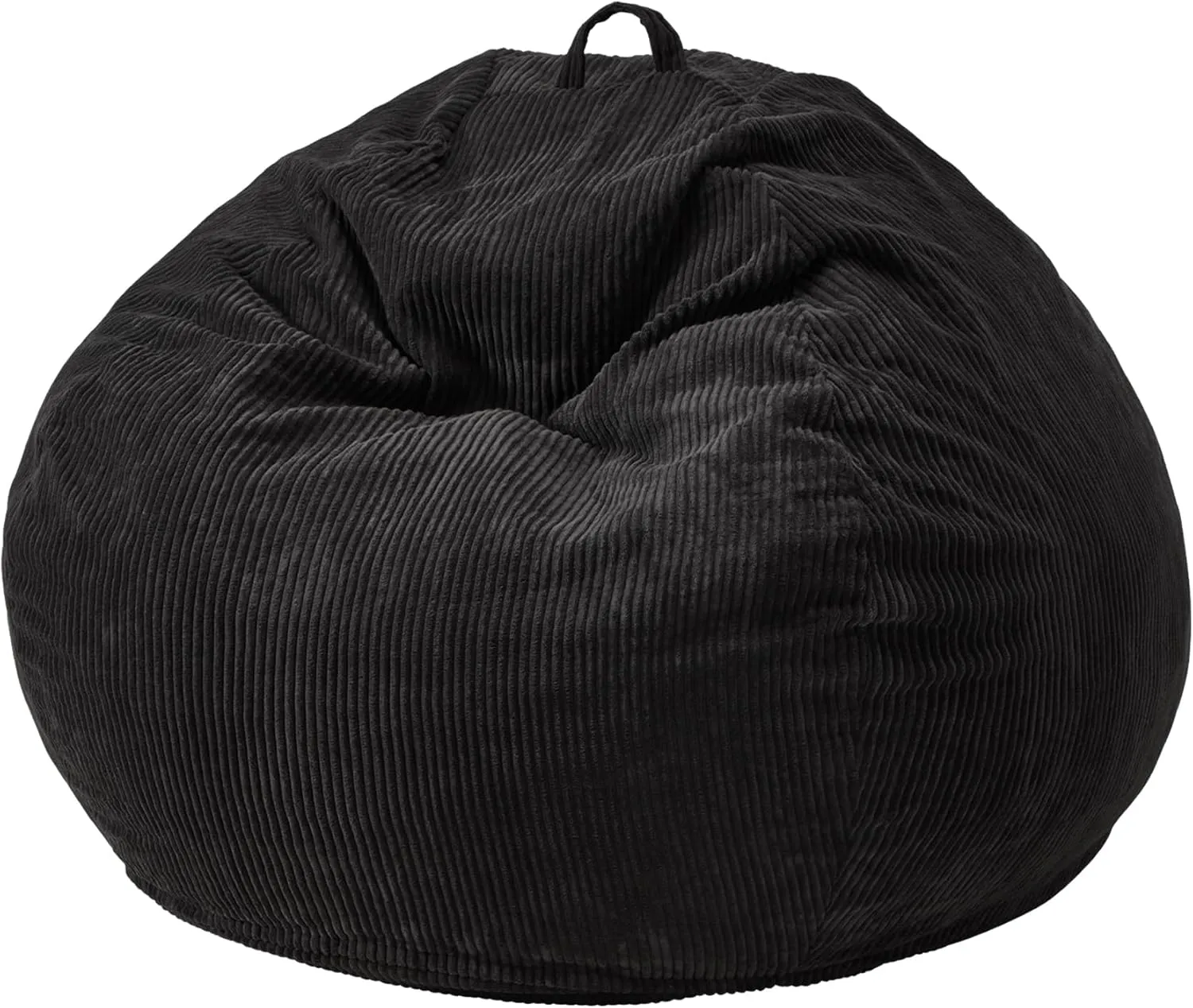 Hobestluk 2.5FT Bean Bag Chair Beanbags Small Bean Bag Chair with Filler Included Teardrop Bean Bag with Removable Cover for Bedroom Living Room (Small, Black)