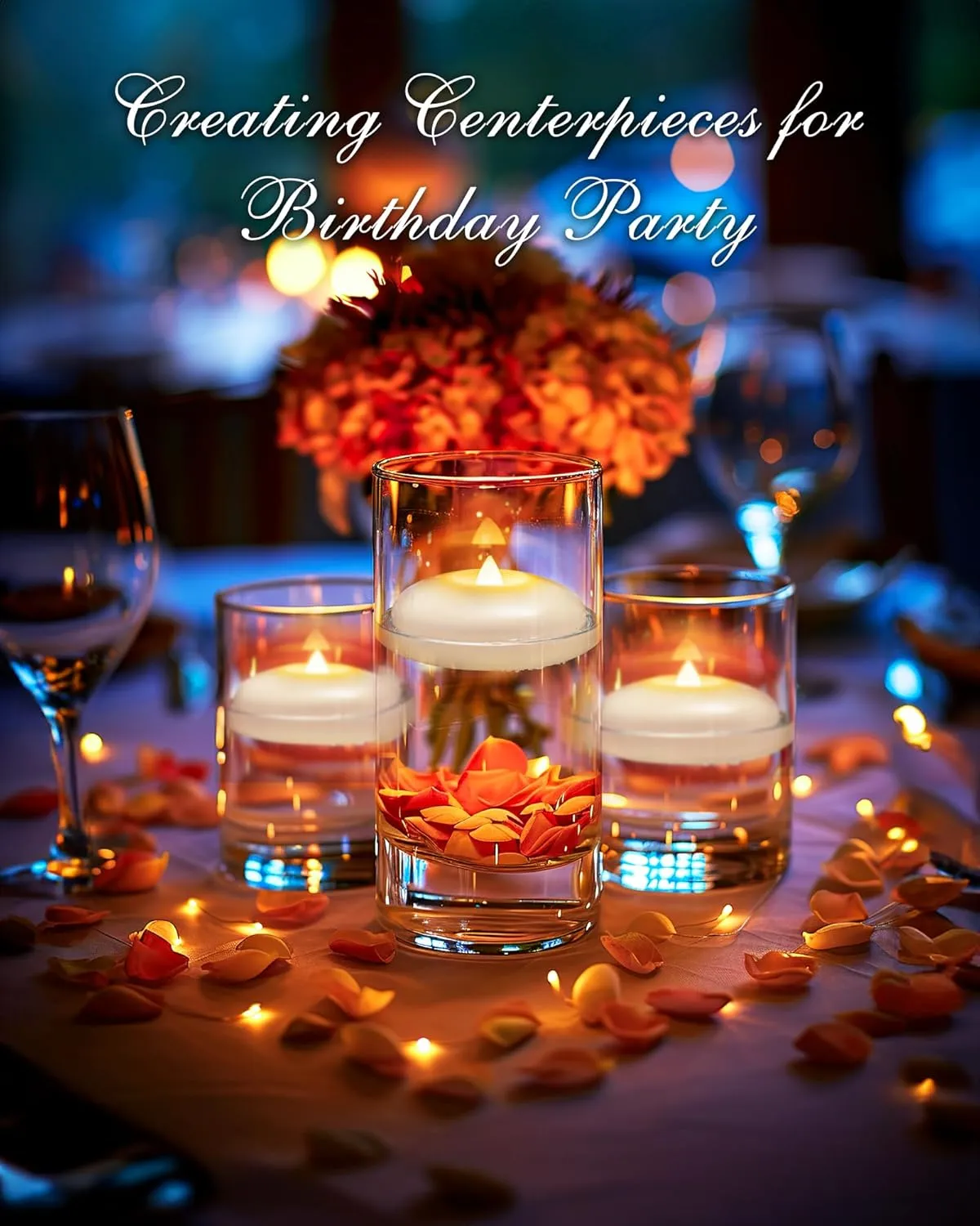 Homemory 24 Pack 3” Flameless Led Floating Candles, 200 Hour White Battery Operate Waterproof Tealights for Cylinder Vases, Centerpieces at Wedding Decor, Party, Pool