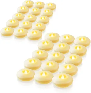 Homemory 48 Pack 3” Flameless Led Floating Candles, 200  Hour Battery Operated Flickering Waterproof Tealights for Cylinder Vases, Centerpieces at Wedding, Party, Pool, Holiday (Ivory Base)