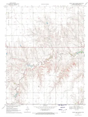 Horse Thief Canyon KS topo map, 1:24000 Scale, 7.5 X 7.5 Minute, Historical, 1970, Updated 1971, 27.08 x 21.14 in