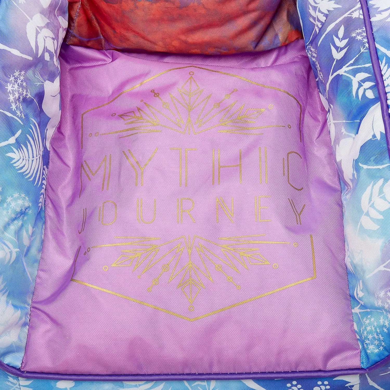 Idea Nuova Frozen 2 Kids Nylon Bean Bag Chair with Piping & Top Carry Handle with Olaf Graphics, Anna & Elsa, Purple, Large