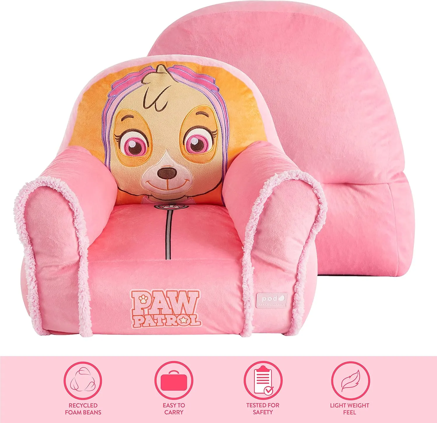 Idea Nuova Paw Patrol Skye Bean Bag Sofa Chair Large