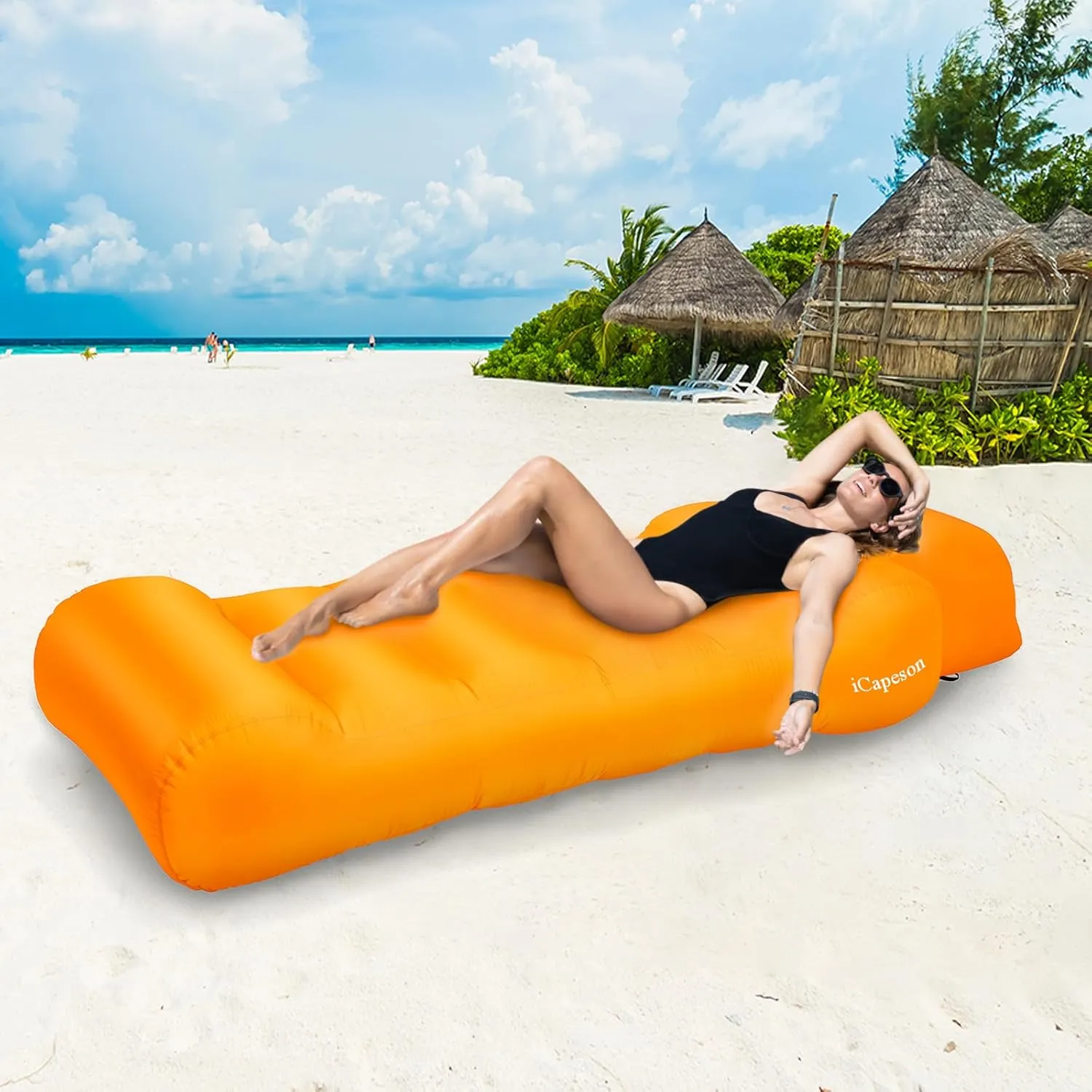 Inflatable Couch, Inflatable Chair Camping Accessories for Camping Pool Beach, Portable Lightweight Air Mattress, Easy Setup Inflatable Lounger for Hiking, Beach Chair and Music Festivals