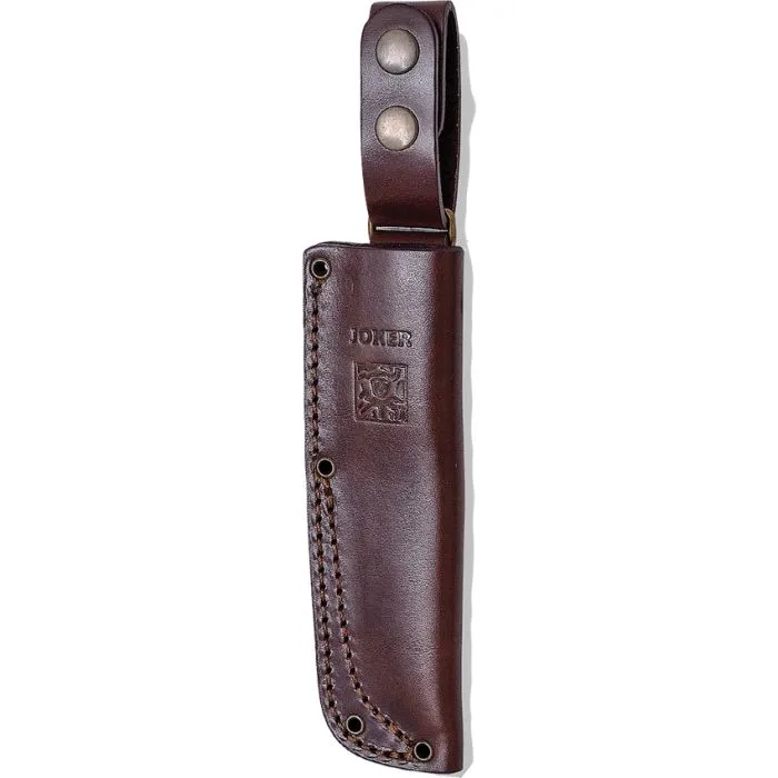 Joker CM112 Bushcraft Stainless Drop Point Blade Survival Knife with Brown Canvas Micarta Handle