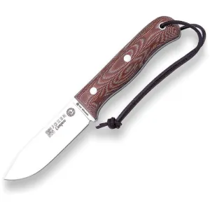 Joker CM112 Bushcraft Stainless Drop Point Blade Survival Knife with Brown Canvas Micarta Handle