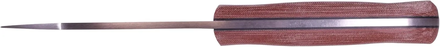 Joker Survival Knife BS9 Campero CM112-P, Micarta Canvas handle, 4.13 inches blade of SANDVIK 14C28N, brown leather Sheath with Fire Starter, Tool for fishing, Hunting, camping and hiking