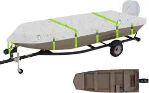 Jon Boat Cover Fit Lowe L1852MT L1872, 18ft Trailerable 900D Heavy Duty with PU Coating 100% Waterproof & UV-Resistant, [Motor Cover Included]