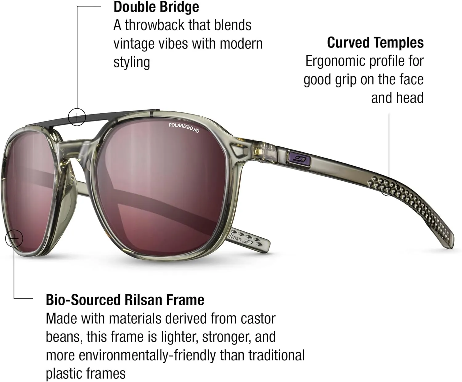 Julbo Slack Polarized Lifestyle Sunglasses for Men & Women | 100% UV ABC Protection | Premium Everyday French Eyewear