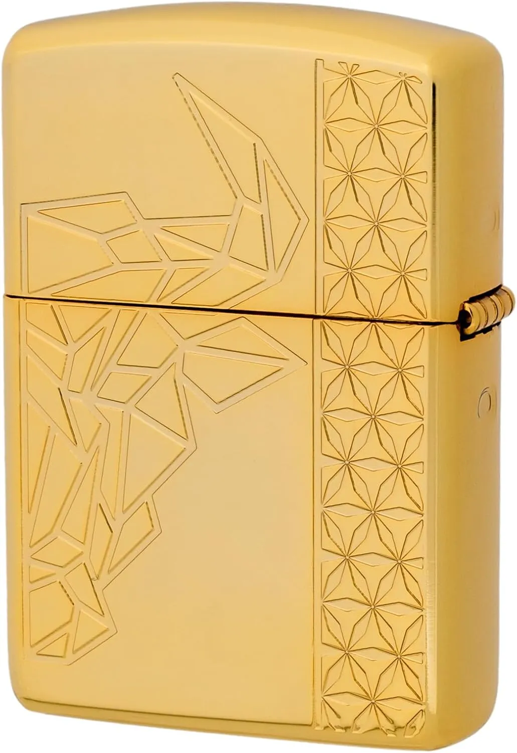 KAJIKAWA Zippo Lighter, Windproof, Brass, Armor Zippo Shell, Shell Pasting Plating, Etching, Double-Sided, Serial Number, Includes Special Sticker, Gold Bull GP (YL)