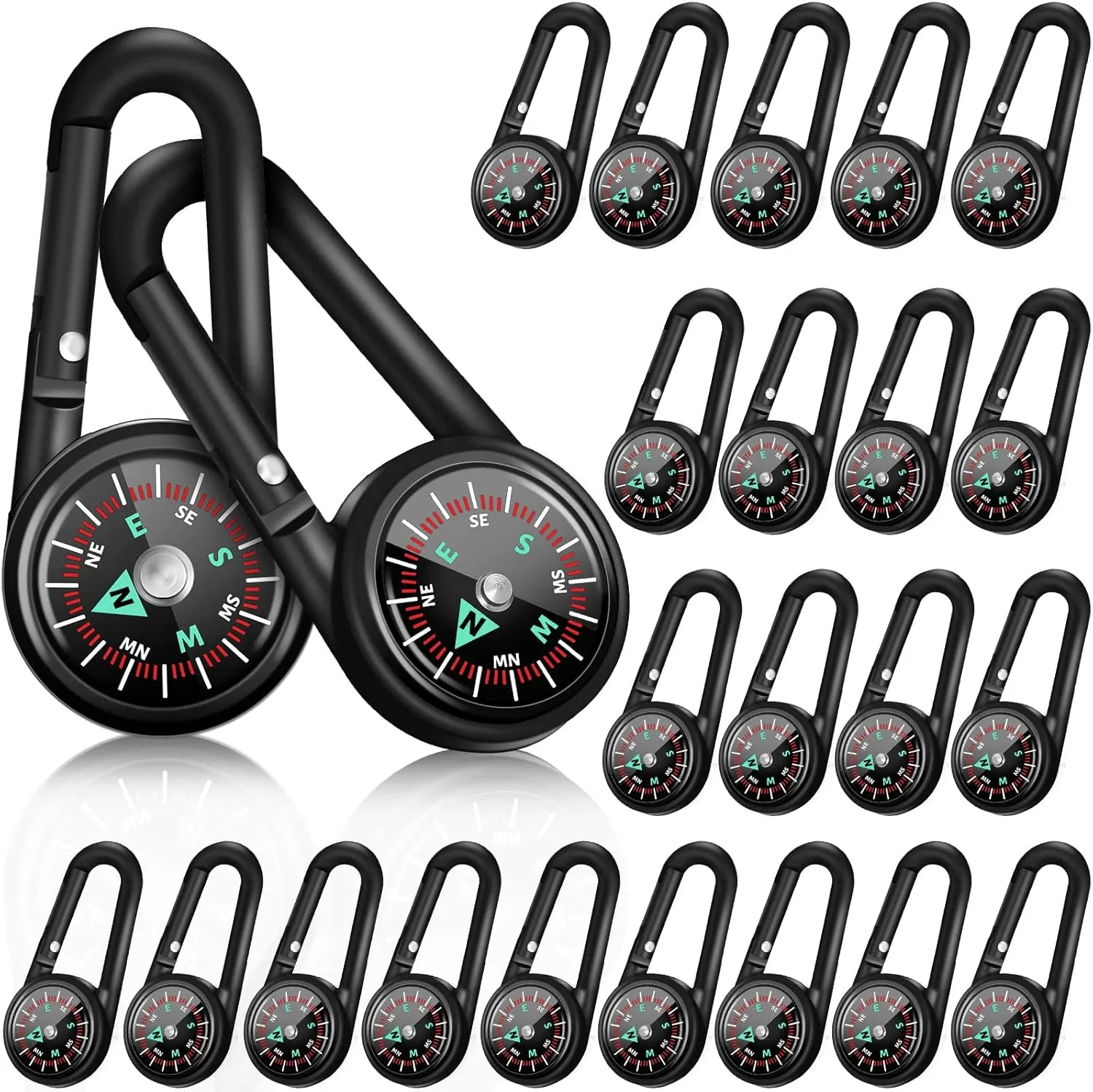 Kanayu Magnetic Compass Keychain Small Pocket Mini Compass Survival Hiking for Adults Camping Backpacking Accessory