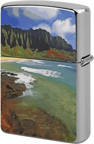 Kauai Hawaii SeashoreLighter Case Waterproof Lighter Sleeve Lighters Protective Cover with Graffiti Design