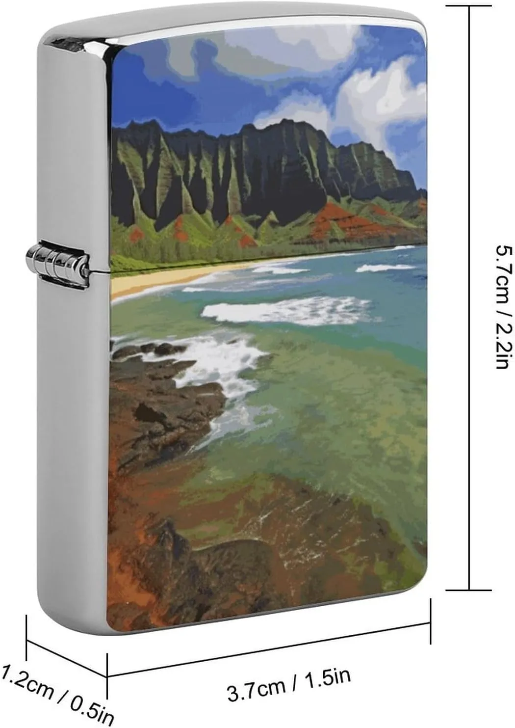 Kauai Hawaii SeashoreLighter Case Waterproof Lighter Sleeve Lighters Protective Cover with Graffiti Design