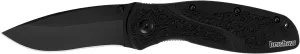 Kershaw Blur Black (1670BLK) Everyday Carry Pocketknife, 3.4 inch Stainless Steel Drop Point Blade, Cerakote Blade Finish, SpeedSafe Opening, Reversible Pocketclip; 3.9 OZ