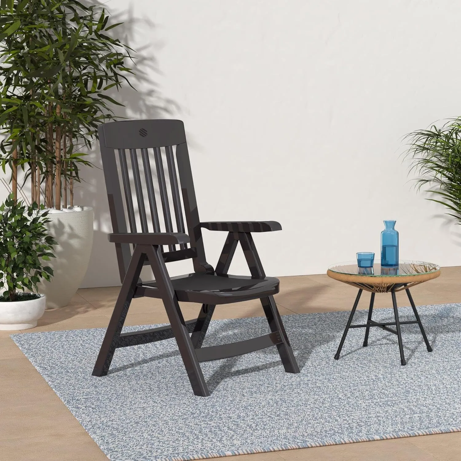 KETTLER Sieger Resin Folding Chair Anthracite Gray