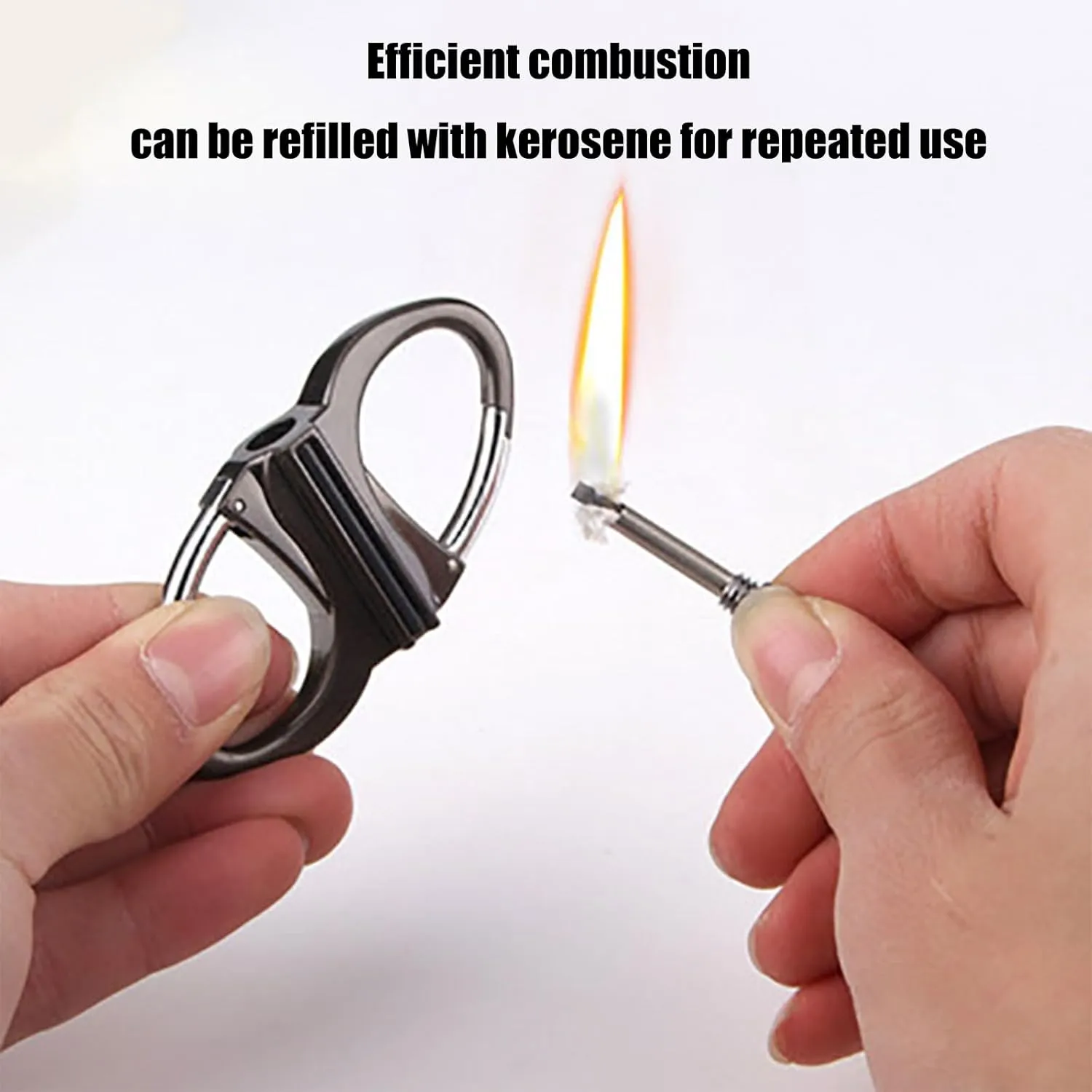 Keychain Lighter, Keychain Match Lighter Can Be Filled with Kerosene, Friction-Type Outdoor Emergency Matches