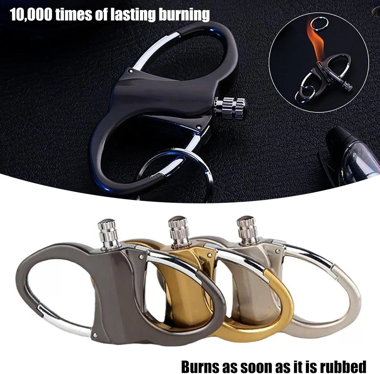 Keychain Lighter, Keychain Match Lighter Can Be Filled with Kerosene, Friction-Type Outdoor Emergency Matches