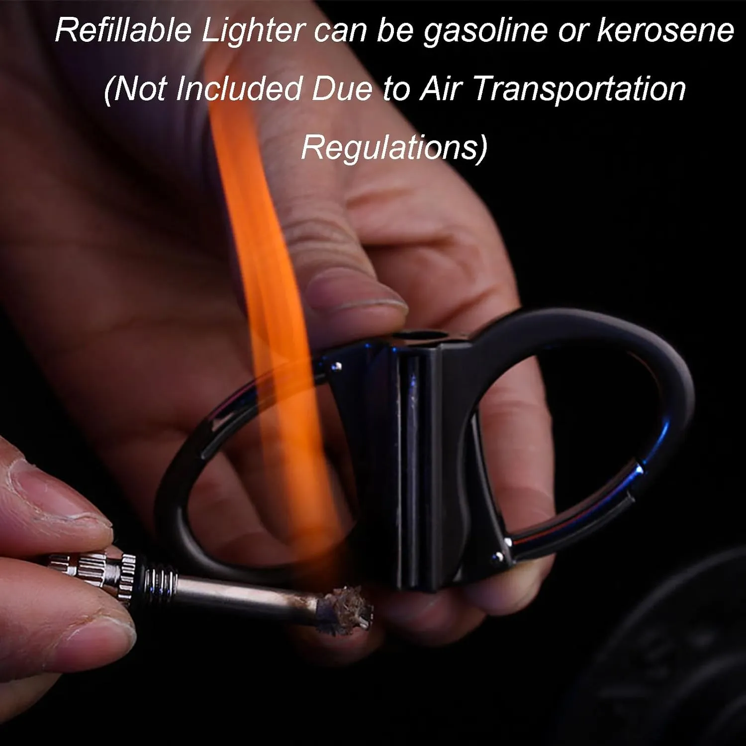 Keychain Lighter Match Strike, 2025 Metal Novelty Key Chain Lighter Hidden in Key Chain, Permanent Match Keychain, Metal Match for Outdoor Car and Home, Gifts for Men, Father's Day (Black*2)