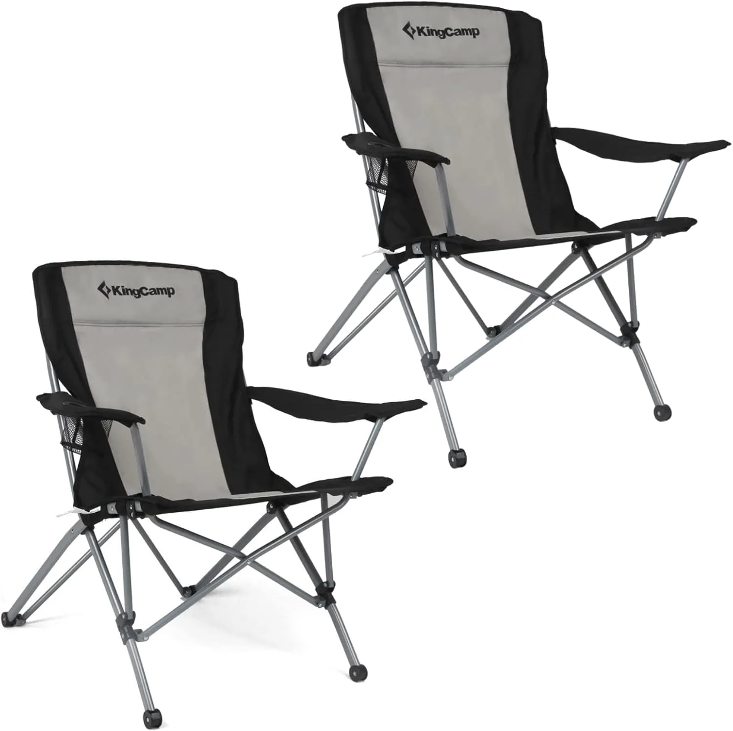 KingCamp Large-Angle Backrest Folding Camping Chairs for Adults with Armrest, Outdoor Camp Chairs Adults with Cup Holder, Lawn Chairs Adults for Outside, Picnic,Travel, BBQ(300 lbs)