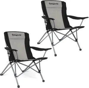 KingCamp Large-Angle Backrest Folding Camping Chairs for Adults with Armrest, Outdoor Camp Chairs Adults with Cup Holder, Lawn Chairs Adults for Outside, Picnic,Travel, BBQ(300 lbs)