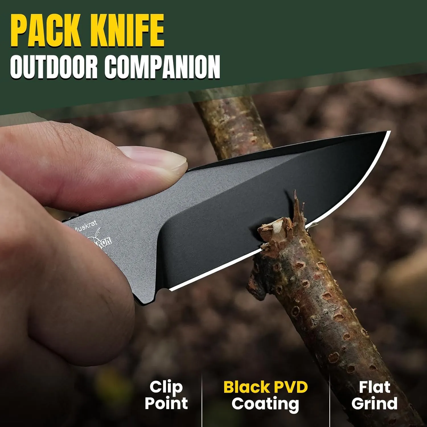 Kizer Muskrat Fixed Blade Knife, 3.15 In D2 Neck Knife Argyle Pattern G10 Handle Fixed Blade EDC Knives for Men Women, Outdoor Hunting Hiking Survival Camping Knives 1064A1