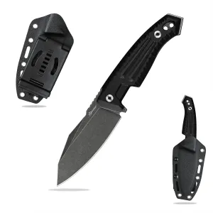 Knives 3.89“ DC53 Steel Tactical Fixed Blade Knife G10 Handle with kydex sheath for Men EDC Outdoor Camping Survival Hunting (Black Stone Wash)
