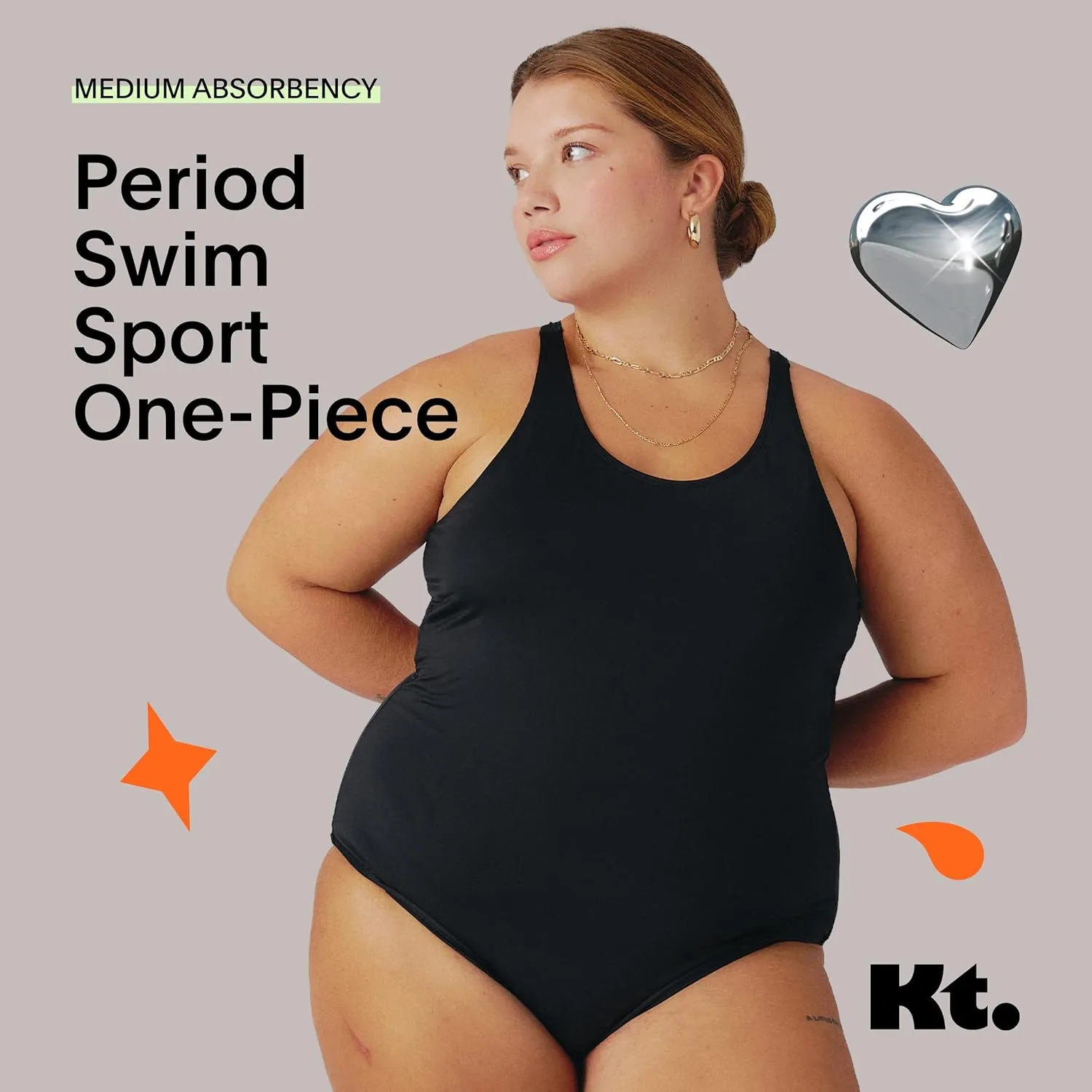 KNIX Kt Leakproof Teen Period Swim One-Piece, UPF 50  Fabric, Machine Washable