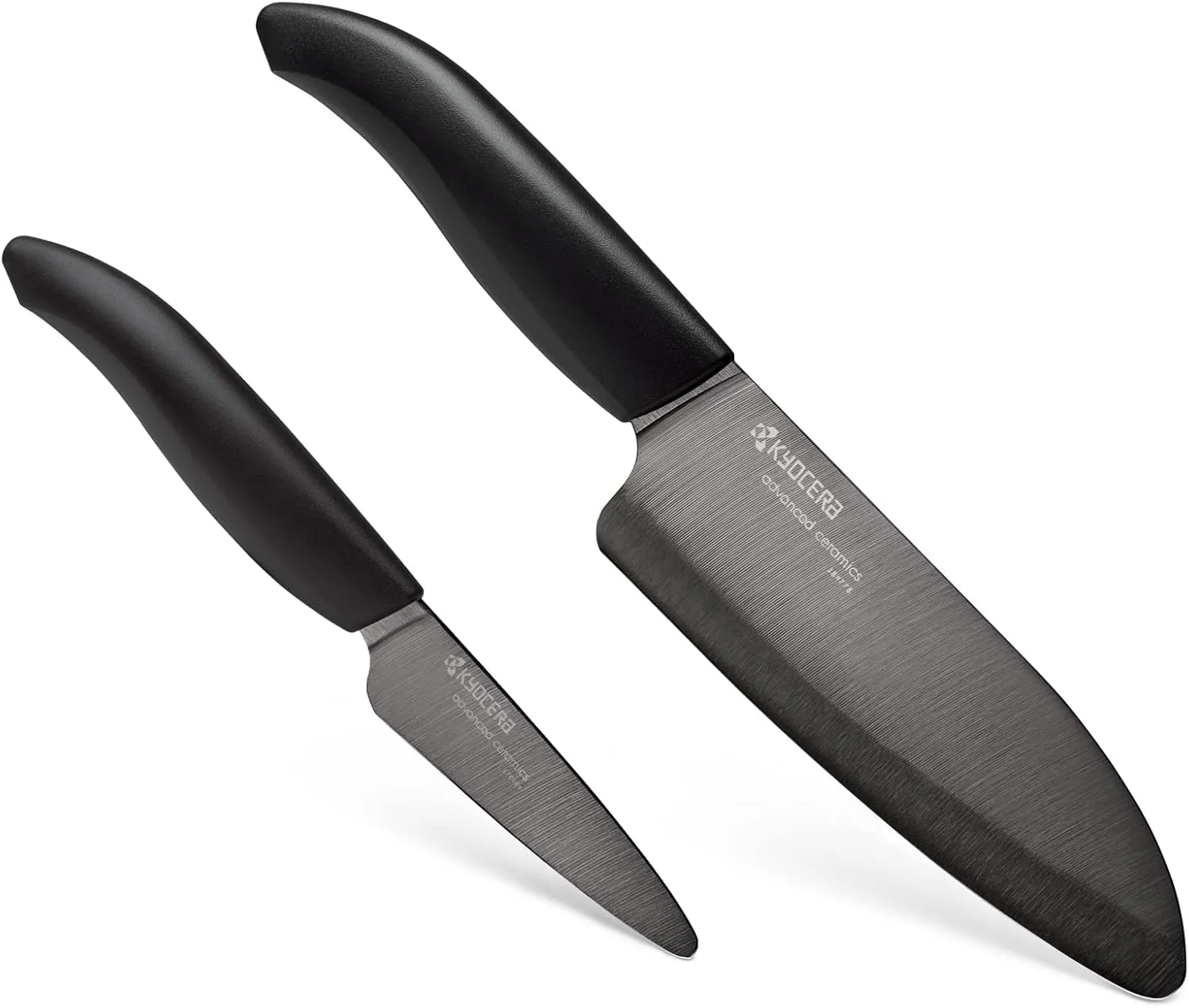 Kyocera Revolution Series Paring and Santoku Knife Set, Black Blade