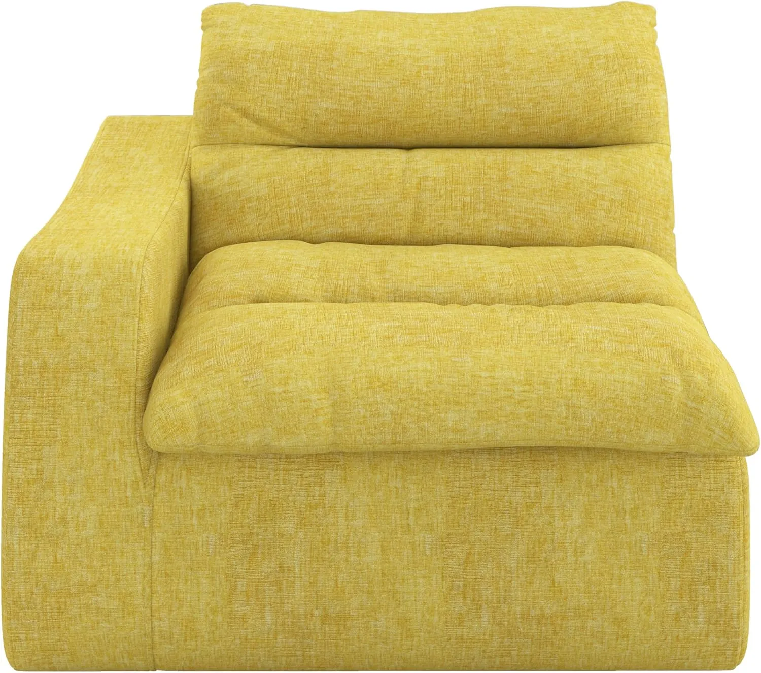 Lazy Floor Sofa Ergonomic Beanbag Chair with Left Armrest, Modern Design for Living Room, Bedroom or Office, Yellow
