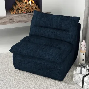 Lazy Floor Sofa Modern Armless Lounge Chair Comfortable Accent Bean Bag Couch Single Seat for Living Room Bedroom Office, Blue