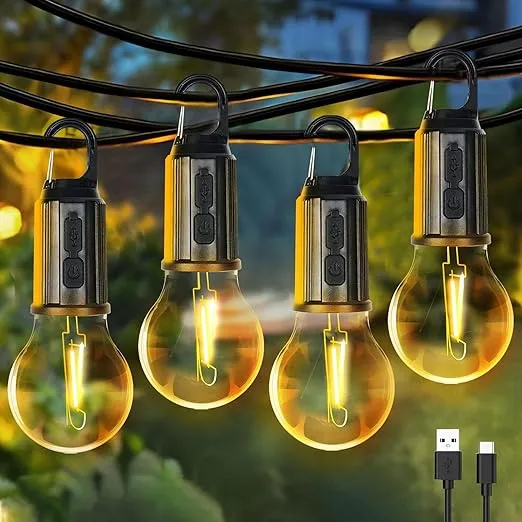 LED Camping Light Bulbs, USB Rechargeable, Portable with Hook ##9