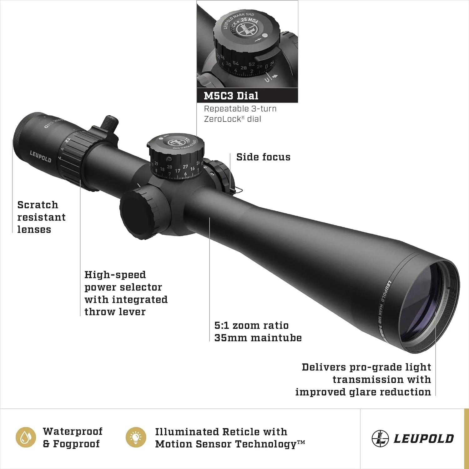 Leupold Mark 5HD 7-35x56 (35mm) FFP Riflescope