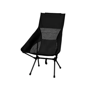 Levede Camping Chair Folding Outdoor Large Black-TAS_Rural