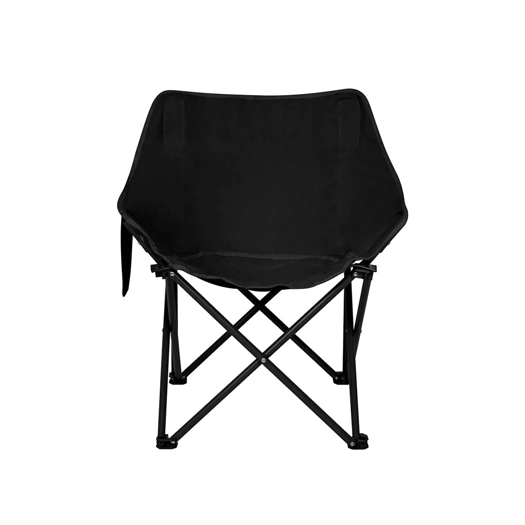 Levede Folding Camping Moon Chair Lightweight Black-TAS_Metro