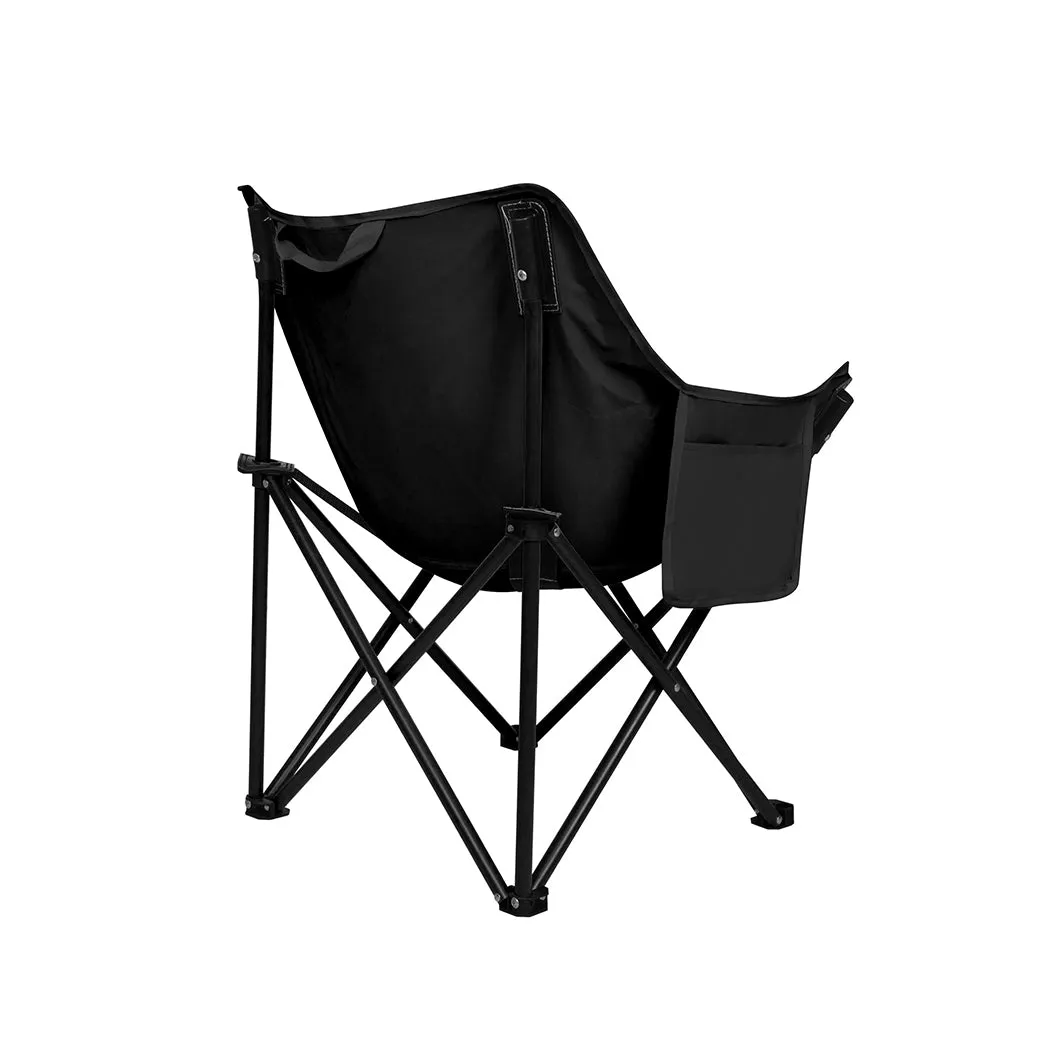 Levede Folding Camping Moon Chair Lightweight Black-TAS_Metro