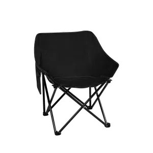 Levede Folding Camping Moon Chair Lightweight Black-TAS_Metro
