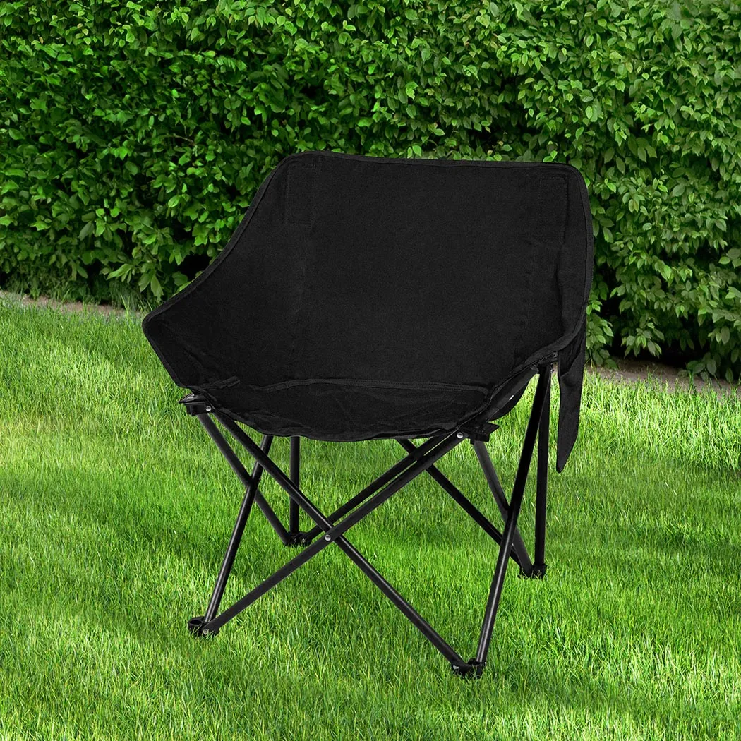 Levede Folding Camping Moon Chair Lightweight Black-TAS_Metro