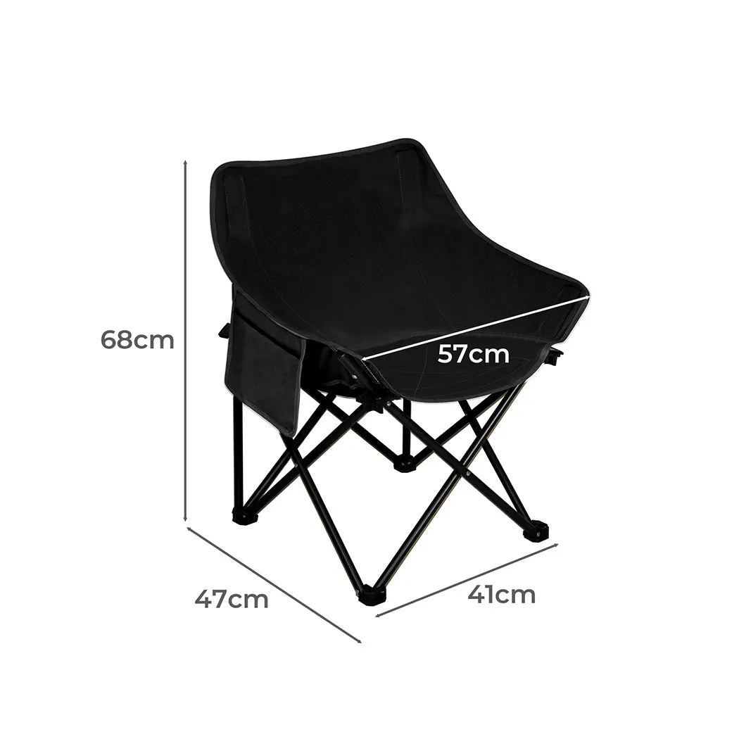 Levede Folding Camping Moon Chair Lightweight Black-TAS_Metro