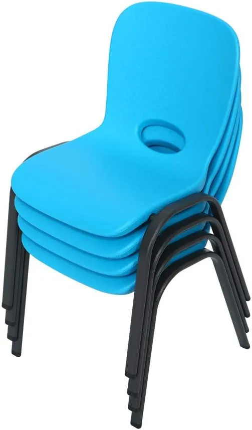 Lifetime 80472 Kids Stacking Chair (4 Pack), Glacier Blue