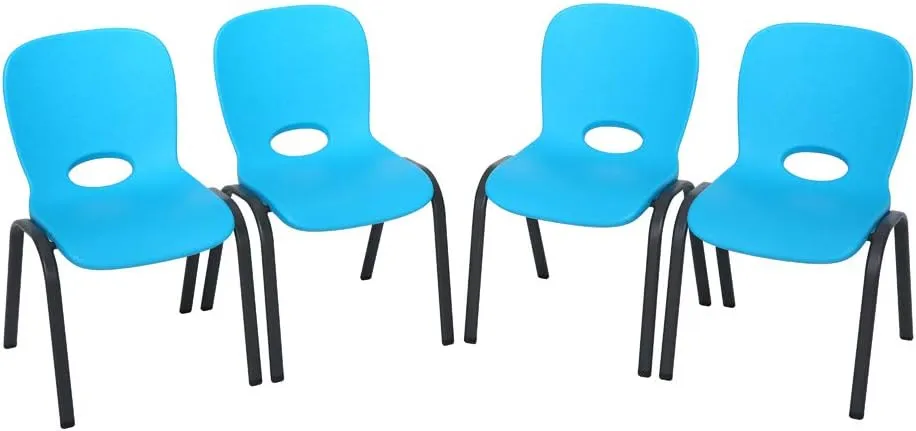 Lifetime 80472 Kids Stacking Chair (4 Pack), Glacier Blue