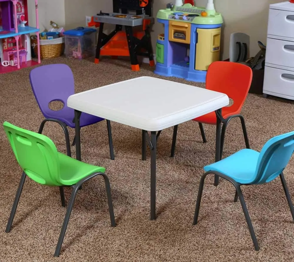 Lifetime 80472 Kids Stacking Chair (4 Pack), Glacier Blue
