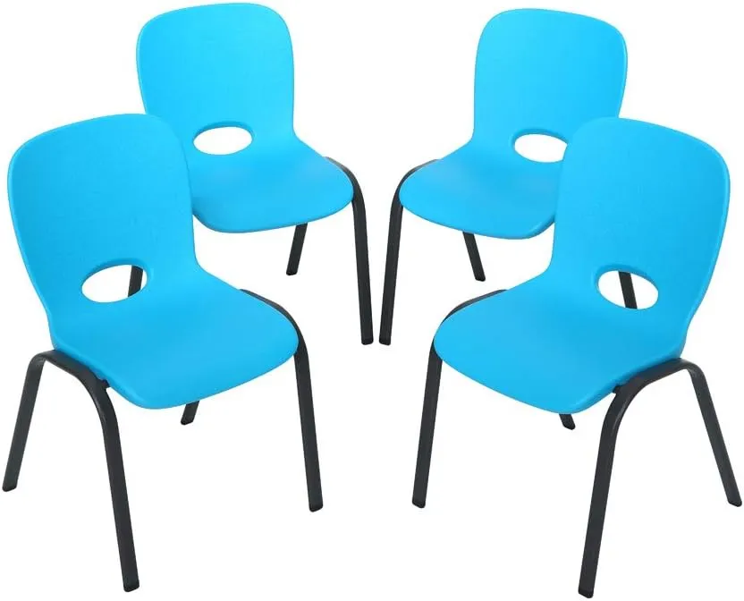 Lifetime 80472 Kids Stacking Chair (4 Pack), Glacier Blue
