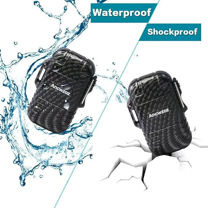 Lighter USB Rechargeable Lighter Outdoor Lighter Mini Lighter High-end Rechargeable Lighter for Garden Outdoor Activities(Carbon Fiber Black)