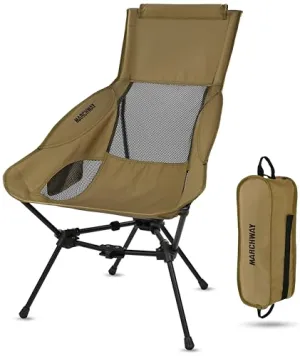 Lightweight Folding High Back Camping Chair with Head Support