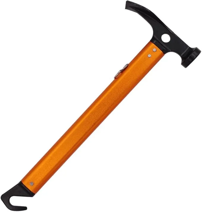 Lightweight Outdoor Camping Hammer Aluminum Tent Hammer with Tent Stake Remover, 13-Ounce