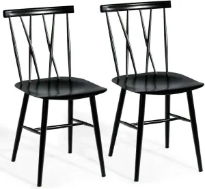 LKOP Set of 2 Dining Side Chairs Tolix Chairs Armless Cross Back Kitchen Bistro Cafe LTMS Dining Chairs Kitchen & Dining Room Chairs Dining Room Chairs Kitchen Chairs Dining