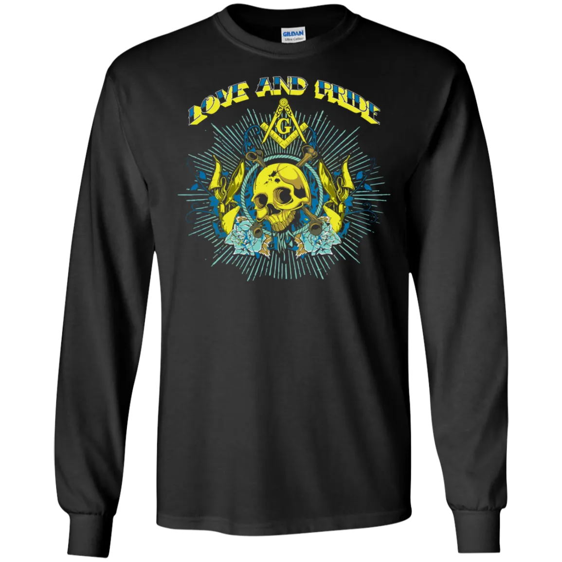 Love And Pride Masonic Skull Square & Compass Freemasson